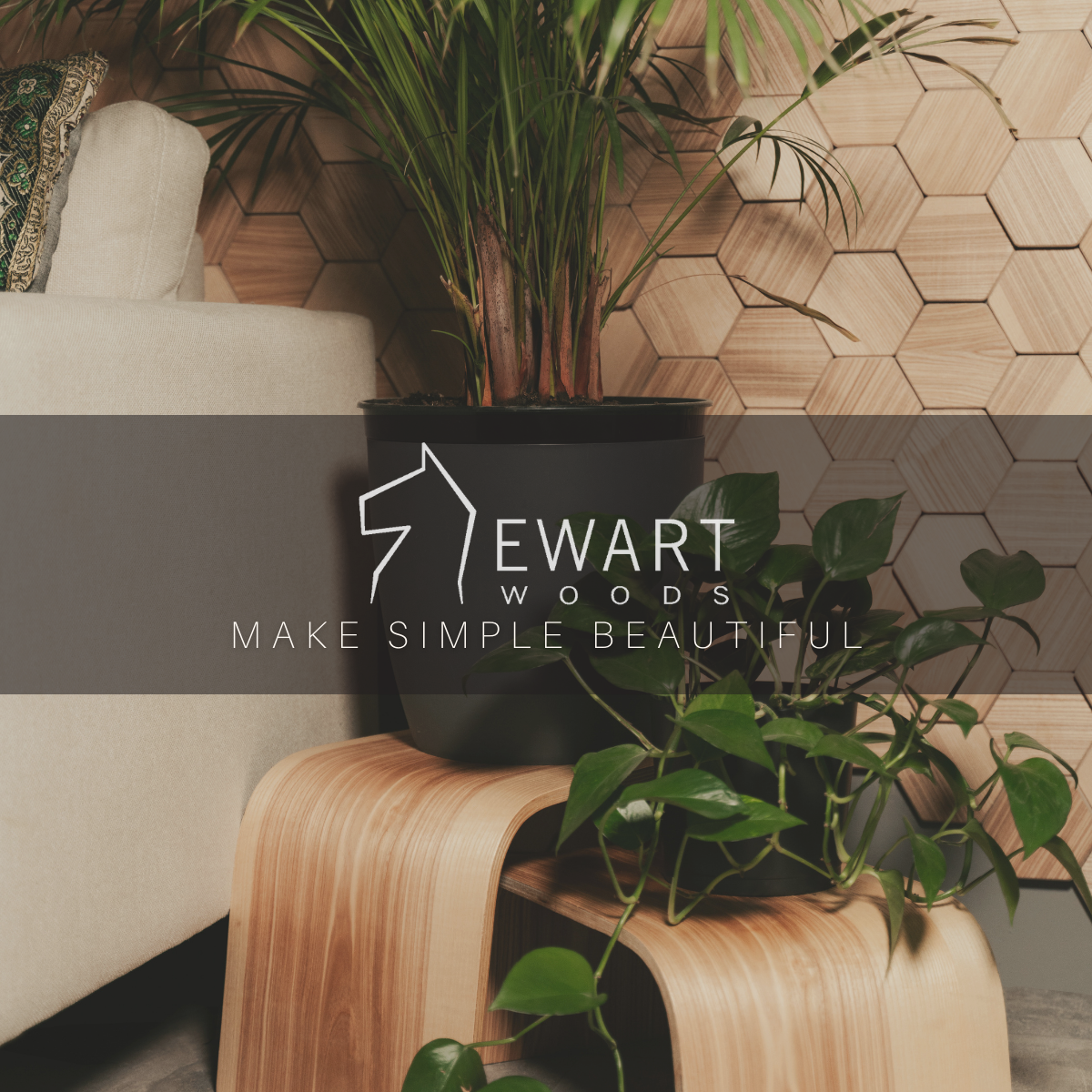 Puinen lattiakasviteline/hylly – 3 kpl kokonaisuus