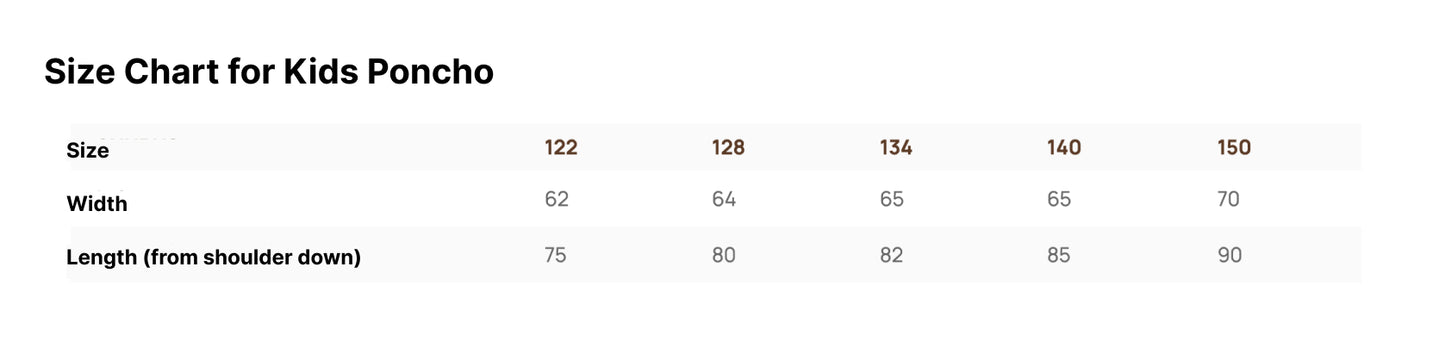 Lyhythihainen poncho PANDA – LAPSILLE