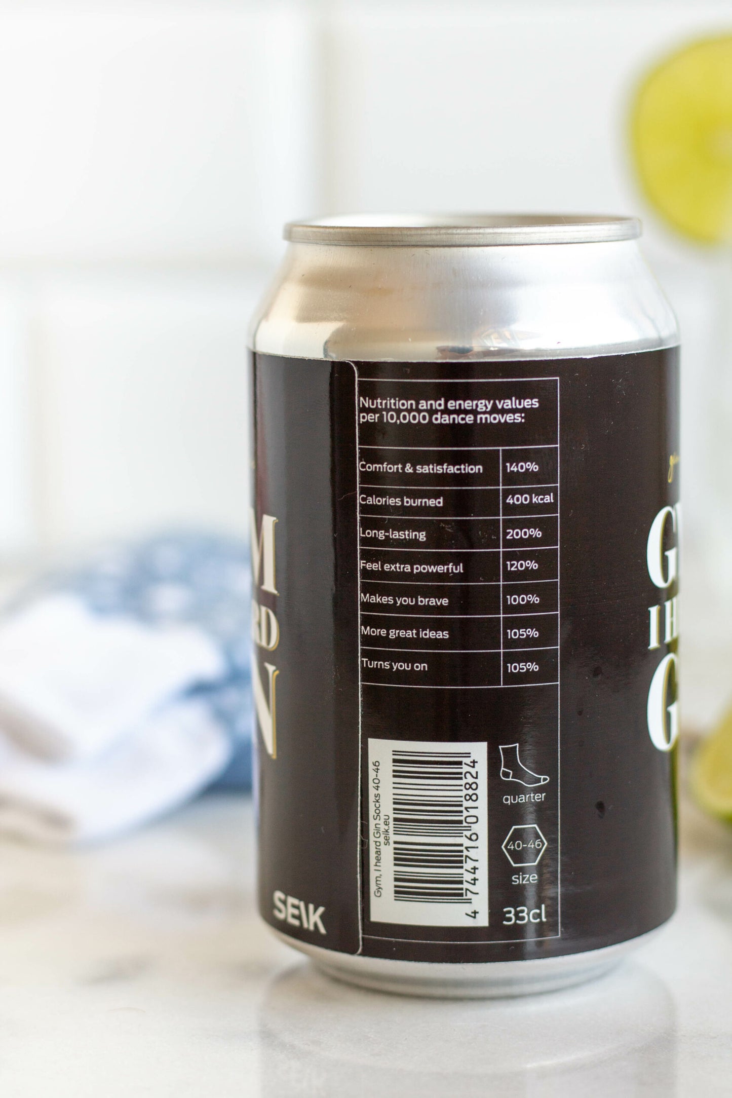 Gym? I heard Gin! - Gin & Tonic -sukat (koot 40-46)