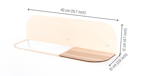 Teräs/puu hylly – beige